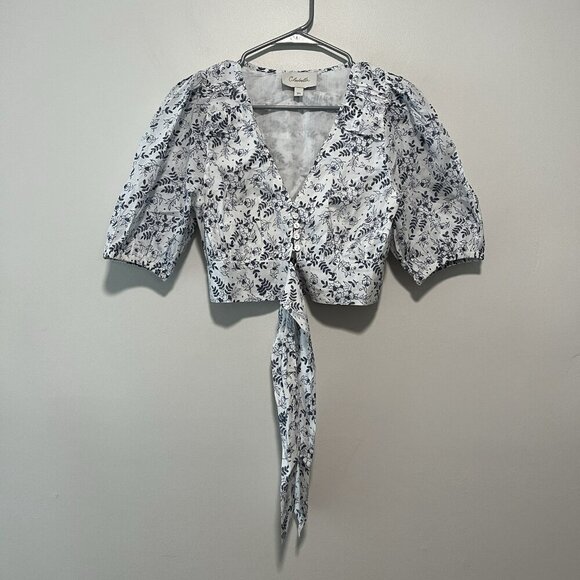 Cleobella Amina Crop Wrap Top in Killarney Floral Print Size XS - Picture 4 of 11
